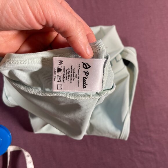 P'tula Bree crop top - cropped racerback tank in light mint green - size large - Picture 7 of 7